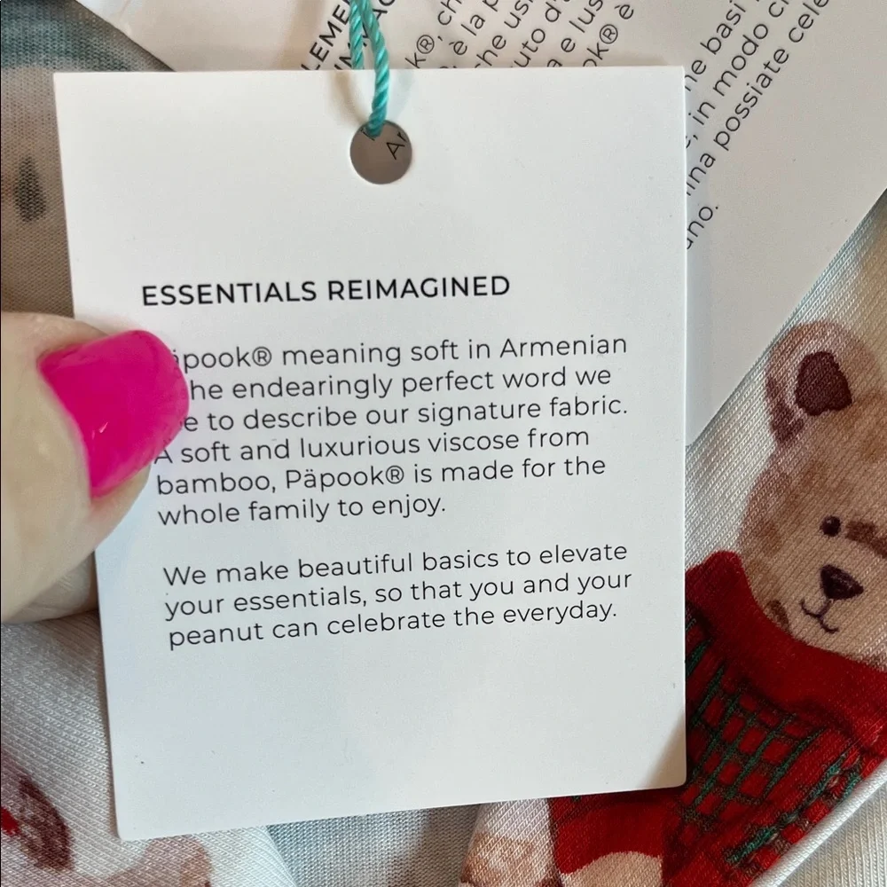 Posh Peanut NWT Holiday Bear Viscose combo Pajama Set size medium - Picture 4 of 13